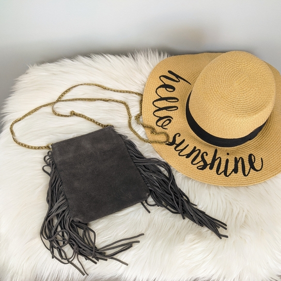 Anthropologie Handbags - Ecote Anthro Suede Fringe Mini Crossbody Bag